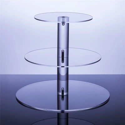 3 επίπεδα Cupcake Ακρυλικό Stand Round Lucite Cupcake Κρατητής για γάμο / γενέθλια