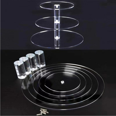 3 επίπεδα Cupcake Ακρυλικό Stand Round Lucite Cupcake Κρατητής για γάμο / γενέθλια