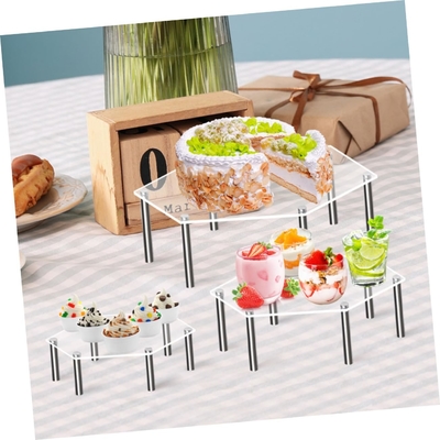 Acrílico Cupcake Display Stand Set Desayuno apilable Vitrina para bodas de fiesta