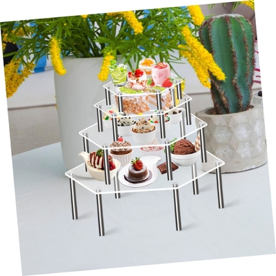 Acrílico Cupcake Display Stand Set Desayuno apilable Vitrina para bodas de fiesta