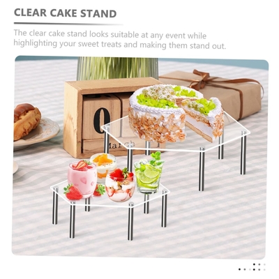 Acrílico Cupcake Display Stand Set Desayuno apilable Vitrina para bodas de fiesta