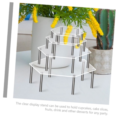 Acrílico Cupcake Display Stand Set Desayuno apilable Vitrina para bodas de fiesta
