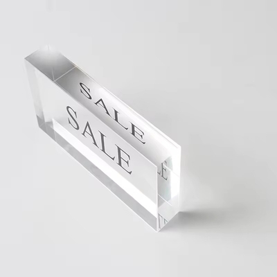 Tamaño personalizado Bloque de signos acrílicos claros Bloque de logotipo acrílico para nombre personalizado Título