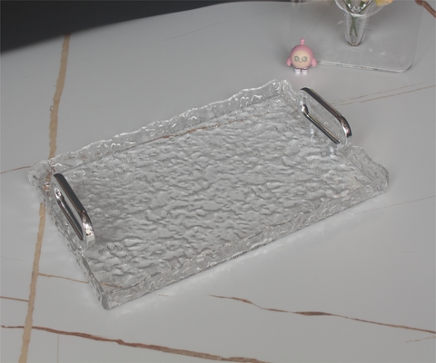 Estilo de piedra clara acabado Acrílico bandeja de plexiglás bandeja de servicio estilo moderno