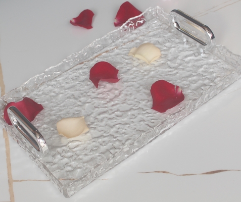 Estilo de piedra clara acabado Acrílico bandeja de plexiglás bandeja de servicio estilo moderno