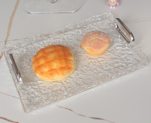 Estilo de piedra clara acabado Acrílico bandeja de plexiglás bandeja de servicio estilo moderno