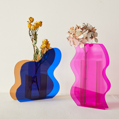 5 mm de grosor Modernas vasas de flores acrílicas, color personalizado soportes acrílicos para flores
