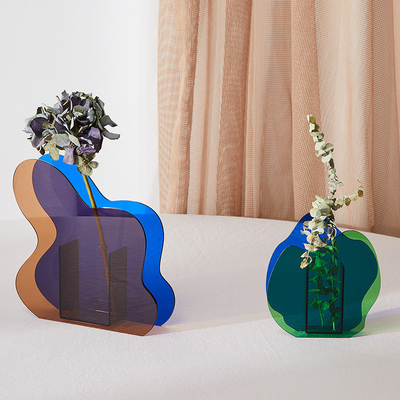 5 mm de grosor Modernas vasas de flores acrílicas, color personalizado soportes acrílicos para flores