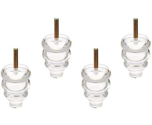 4 Conjunto de lucite Acrílico Muebles Piernas de forma torcida para Diy Sofá de reemplazo Piernas de acrílico