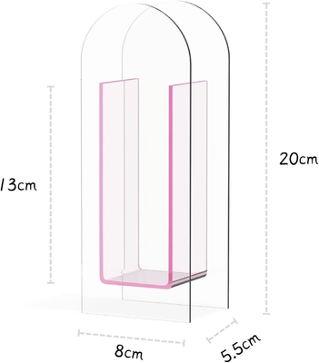 Plexiglás de forma U, soportes florales acrílicos, soportes de centro acrílico de espesor personalizado
