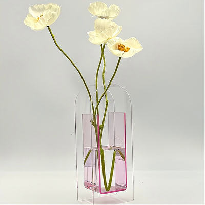 Plexiglás de forma U, soportes florales acrílicos, soportes de centro acrílico de espesor personalizado