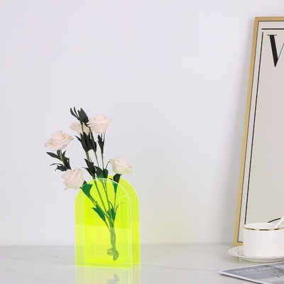 Vaso de flores acrílicas de U, soportes de flores acrílicas para bodas