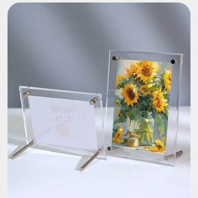 4 X 6 marcos de imagen de acrílico transparente soportes de fotos con tornillos de pie en la mesa