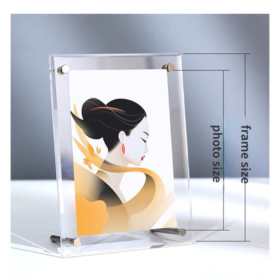 4 X 6 marcos de imagen de acrílico transparente soportes de fotos con tornillos de pie en la mesa