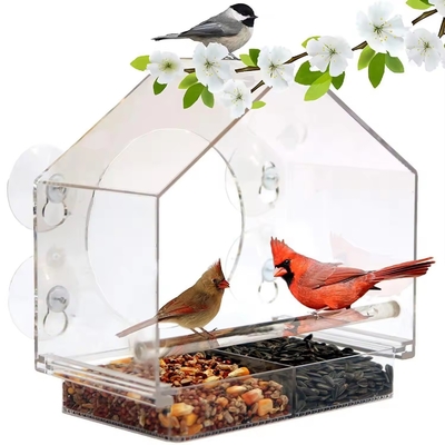 JYD Taza de succión transparente Alimentación de aves acrílica Ventana exterior Avicultura