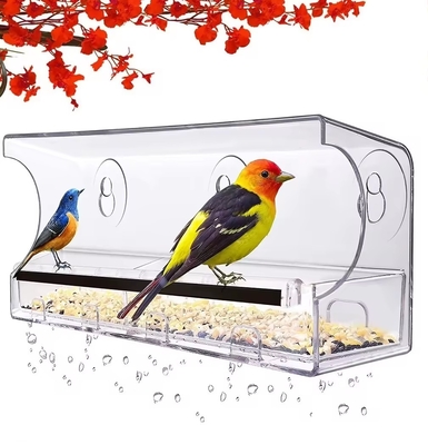 Εύκολο να τοποθετηθεί Lucite Bird Feeder Διαφανές Σπίτι πουλιών για τους λάτρεις των πουλιών