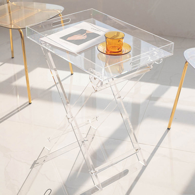 Tabla plegable de acrílico rectangular de estilo nórdico Tabla lateral de arco iris iridiscente