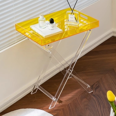 Tabla plegable de acrílico rectangular de estilo nórdico Tabla lateral de arco iris iridiscente