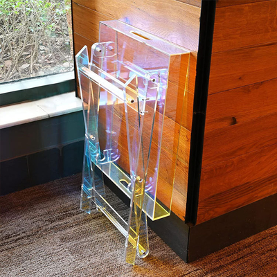 Tabla plegable de acrílico rectangular de estilo nórdico Tabla lateral de arco iris iridiscente