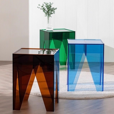 OEM ODM Cuadrado Acrílico Mesa lateral Lucita Mesa de extremo para el salón Dormitorio