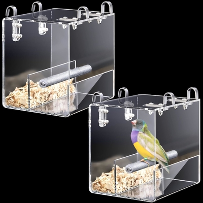 Comedor de aves de acrílico transparente con dispensador automático de semillas fácil de instalar