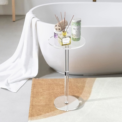 Fácil montaje Muebles acrílicos personalizados Mesa lateral transparente Mesa de café Para espacio pequeño