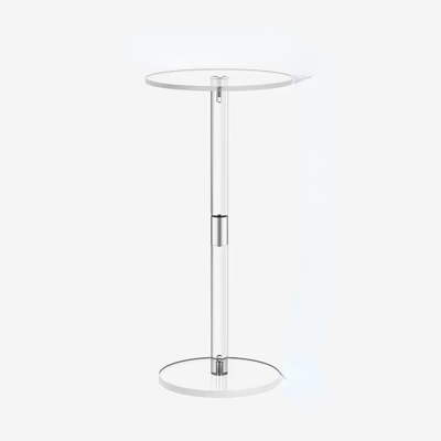 Fácil montaje Muebles acrílicos personalizados Mesa lateral transparente Mesa de café Para espacio pequeño