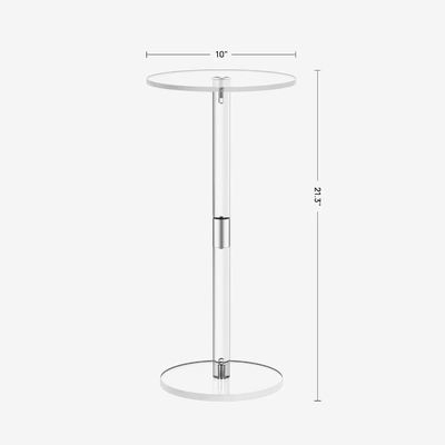 Fácil montaje Muebles acrílicos personalizados Mesa lateral transparente Mesa de café Para espacio pequeño