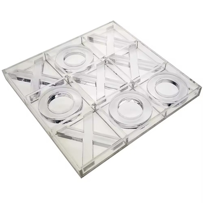 Claros Tic Tac Toe Board 3D Acrílico XO juego de juego de bloque juego de juego para adultos y niños