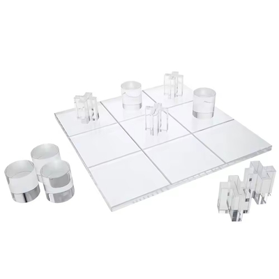 Claros Tic Tac Toe Board 3D Acrílico XO juego de juego de bloque juego de juego para adultos y niños