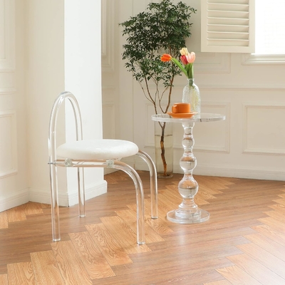 Muebles modernos de acrílico a medida silla de mesa de vestir acrílica 43X45X73cm Para el dormitorio