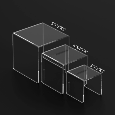 Display transparente de acrílico Rack Riser Stand Vitrina para las joyas de postre