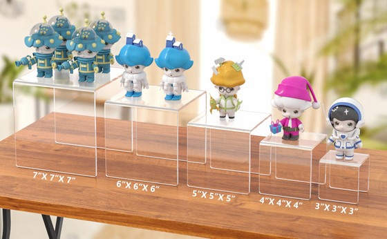 Display transparente de acrílico Rack Riser Stand Vitrina para las joyas de postre