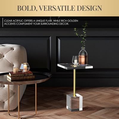 Nocaut Down Diseño Mesa de café acrílica clara Lucite Fin de la Mesa OEM ODM