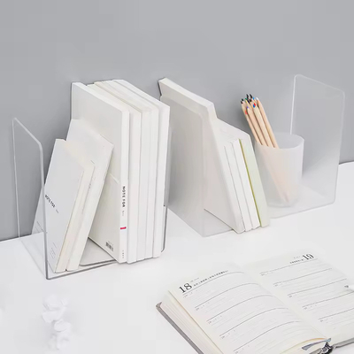 Tamaño personalizado Librerías acrílicas Estantes de plexiglás Organizador de libros de escritorio de trabajo pesado
