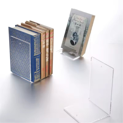 Tamaño personalizado Librerías acrílicas Estantes de plexiglás Organizador de libros de escritorio de trabajo pesado