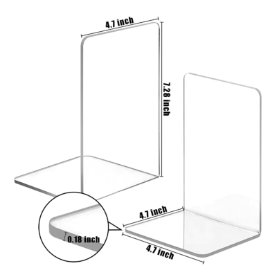 Tamaño personalizado Librerías acrílicas Estantes de plexiglás Organizador de libros de escritorio de trabajo pesado