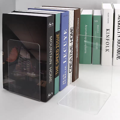 Tamaño personalizado Librerías acrílicas Estantes de plexiglás Organizador de libros de escritorio de trabajo pesado