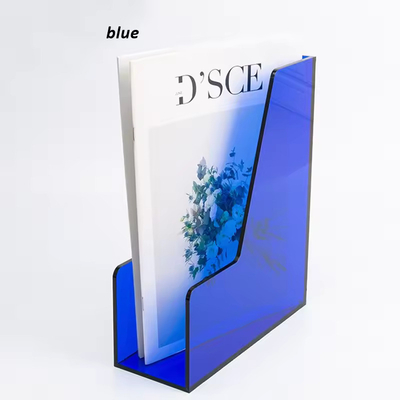 Organizador de almacenamiento de acrílico de color personalizado para escritorio para archivo de documentos