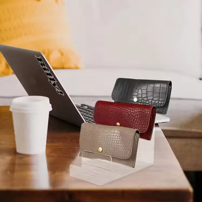 Display de bolsillo acrílico de espesor personalizado Sostén para soluciones de pantalla de ahorro de espacio
