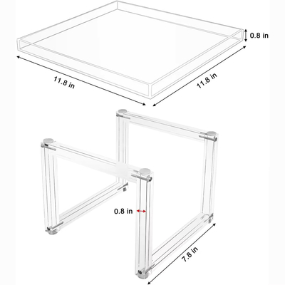 Diseño ensamblado Acrílico Stand de pasteles Buffer de mesa Riser de comida Servicio de impresión personalizada