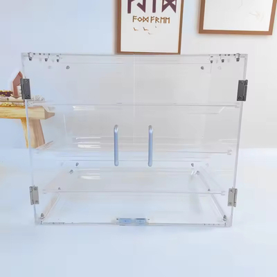 Estante de exhibición acrílica versátil Caja de exhibición de pasteles acrílicos con bandeja 54 X 44 X 42cm