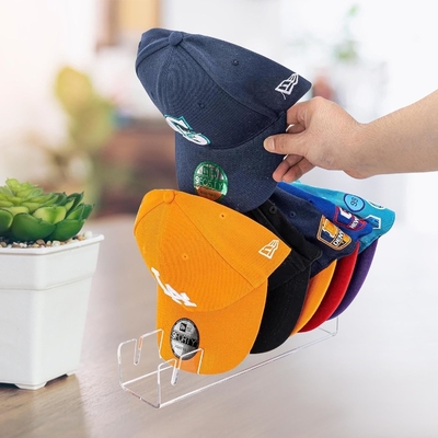 Fácil de instalar Estantes de acrílico para el béisbol, organizador de sombreros