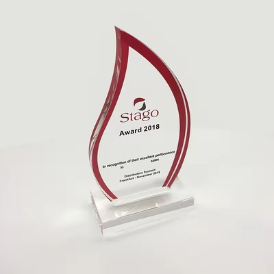 Bloque de trofeo de premio acrílico de número claro personalizado para el reconocimiento del aniversario de la compañía