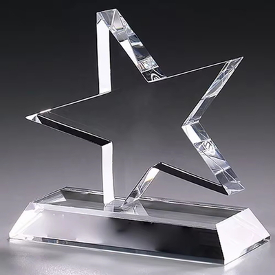 6''H Trofeo acrílico de forma de estrella con base, Premio de Estrella acrílica Logotipo personalizado