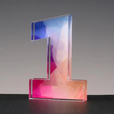 Placas acrílicas transparentes y premios de uso múltiple Número de premio Bloque de forma personalizada