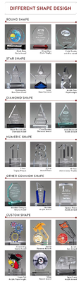 Placas acrílicas transparentes y premios de uso múltiple Número de premio Bloque de forma personalizada
