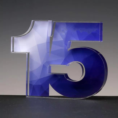 Número de plexiglás claro Bloque de premios acrílicos Impresión personalizada para eventos de empresa