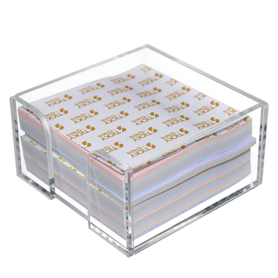 Color personalizado uso de la oficina de la almohadilla de notas caja de acrílico de plexiglás de almohadilla de soporte para restaurante