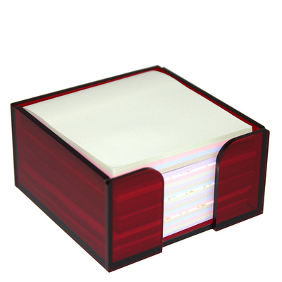 Color personalizado uso de la oficina de la almohadilla de notas caja de acrílico de plexiglás de almohadilla de soporte para restaurante